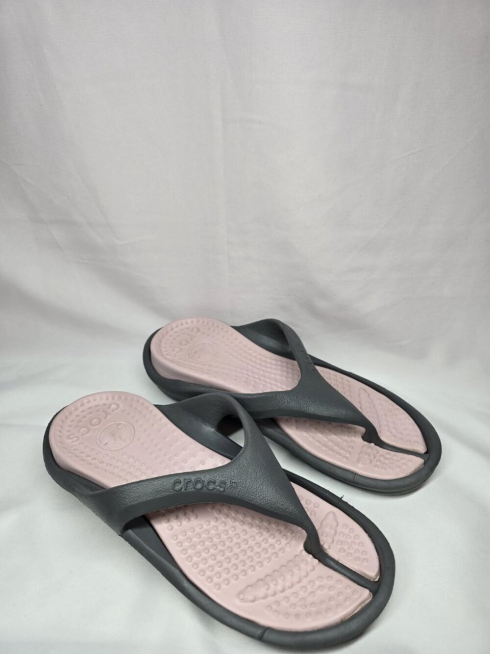 Crocs Unisex Athens Sandal Size  Womens 7/Mens 5 Pink/Grey Thong Flip Flops